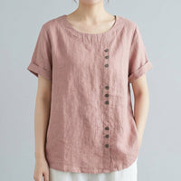 Top Femme Oversize Rundhalsausschnitt Kurzarm Sommer Casual | Aurélie