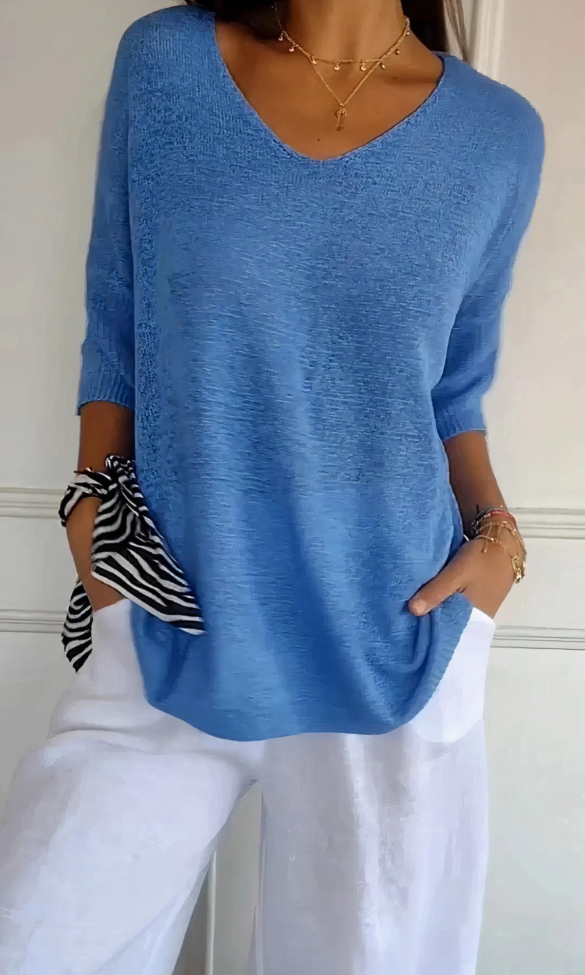 Heidi-Mode | Lässiges V-Ausschnitt Stricktop