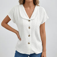 Top Femme Col V Manches Courtes Casual Sommer Leicht | Maëline