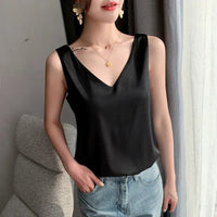 Damen Tanktop V-Ausschnitt Ärmellos Casual Chic Sommer | Xenia