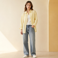 Damen Oversize Hemd Langarm Hemdkragen Sommer Casual | Tamsin