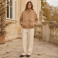 Damen Oversize Jacke mit Stehkragen Lange Ärmel Herbst Winter | Teresa