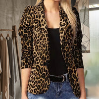 Damenjacke mit Leopardenmuster 3/4 Ärmel Casual Chic Frühling | Rania