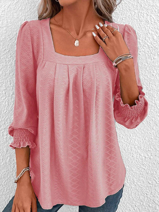 Heidi-Mode | Baumwollbluse mit Rechteckigem Ausschnitt