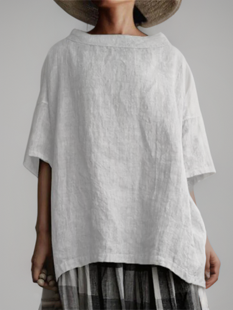 Heidi | Oversized Vintage Tunic with Boat Neckline