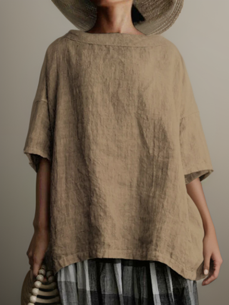 Heidi | Oversized Vintage Tunic with Boat Neckline