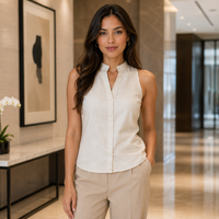 Top Damen Ohne Ärmel Stehkragen Geschlitzt Sommer Chic | Inès